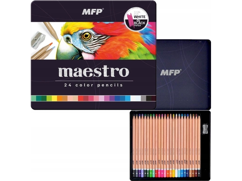 Mfp Paper Crayons 24 Pcs Metal Box 6300627