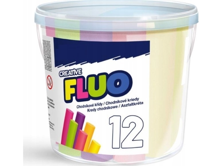 Mfp Paper Sidewalk Chalk M Fluo Oval 12 Pcs Mix Colors Bucket 6320143