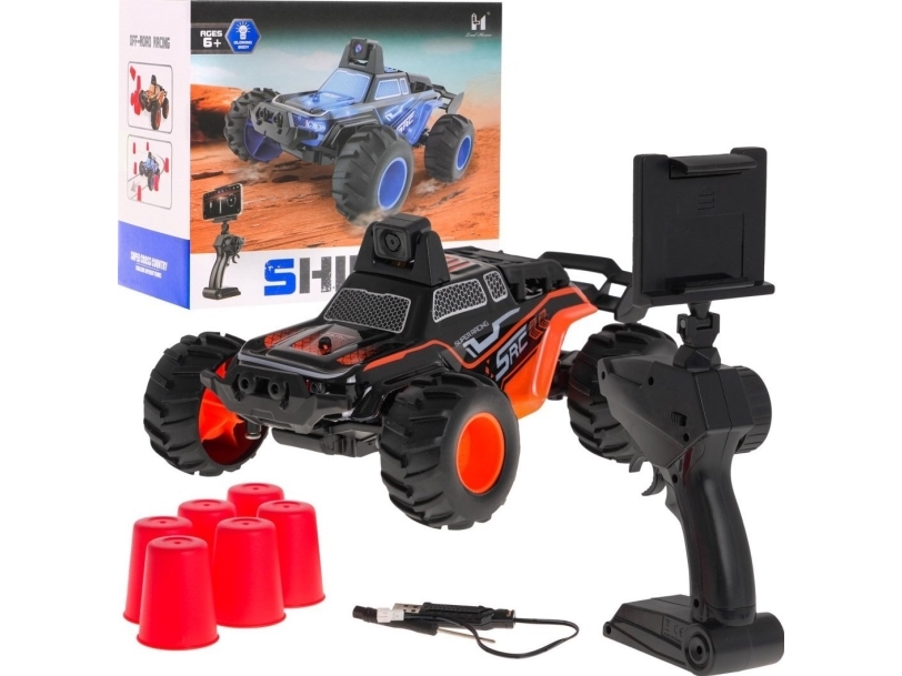 TRITON Fjärrstyrd SHINE terrängbil med Wi-Fi-kamera för barn 6+ 2,4 GHz fjärrkontroll + mobilhållare + 6 muggar + lampor | Radiostyrd - Modellbilar - EL - Terrängkörning | GameStuff