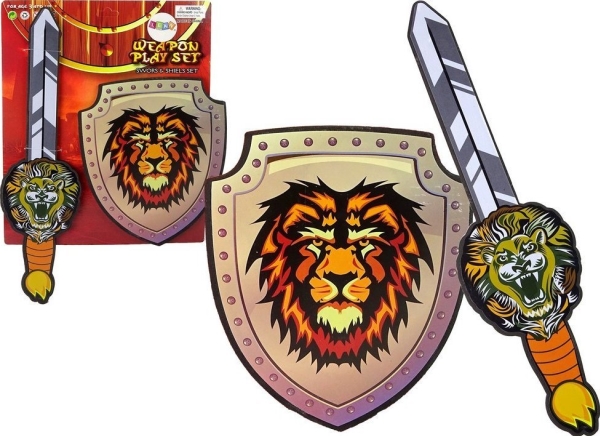 Lean Toys Riterio rinkinys su kardu ir skydu iš EVA putų
