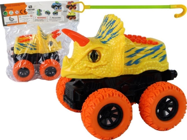 LeanToys terrängfordon pusher Triceratops gummihjul gul | Leksaker - För dom minsta - Gåbilar | GameStuff