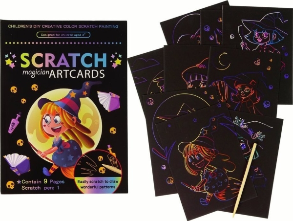 Leantoys Scratchboard Kinder-Malbuch Magische Hexe