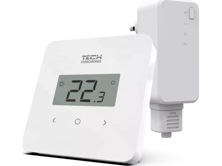 Trådløs rumtermostat Tech T-2.2, 2-trins med fugtmåling, overflademontage, hvid STT-2.2WH