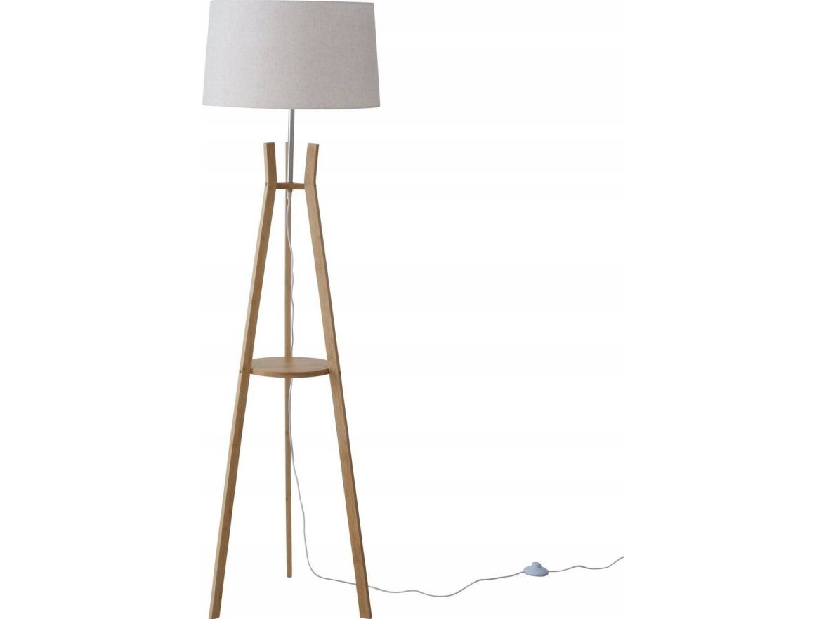 Boltze gulvlampe AVAL, stof-look skærm, 153 cm
