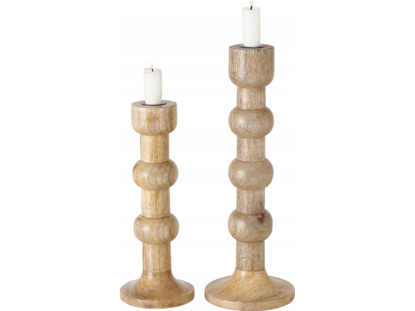 Boltze Täljda ljusstakar i trä BUBBLES, 2 st | Bordssättning - Bar & vin - Ljusstakar och Lampor | GameStuff