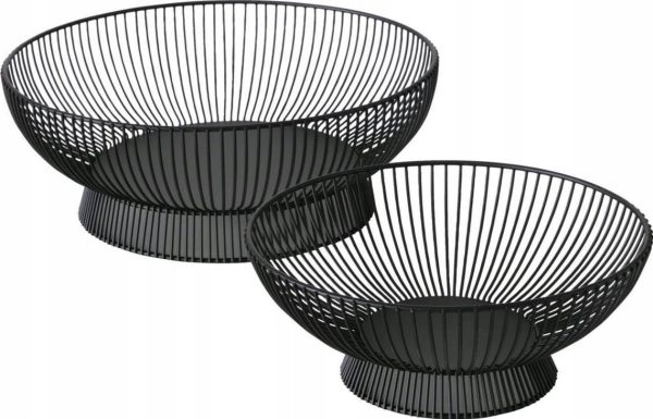 Boltze Metal Frugtskåle Balu, 2 Stk, Sorte