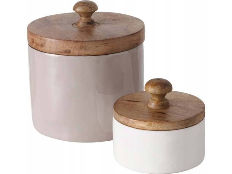 Boltze Pelia opbevaringsboks, mangotræ, 2 stk