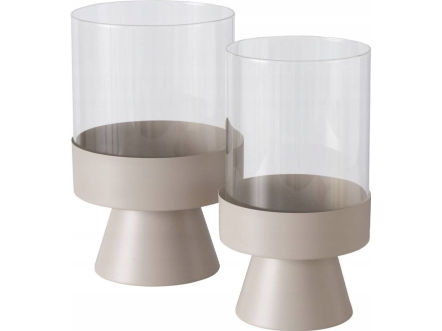 Boltze Pallas lasiset kynttilänjalat, metallijalka, 2 kpl