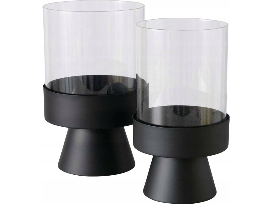 Boltze ljushållare moderna med svarta socklar PALLAS, 2 st | Bordssättning - Bar & vin - Ljusstakar och Lampor | GameStuff