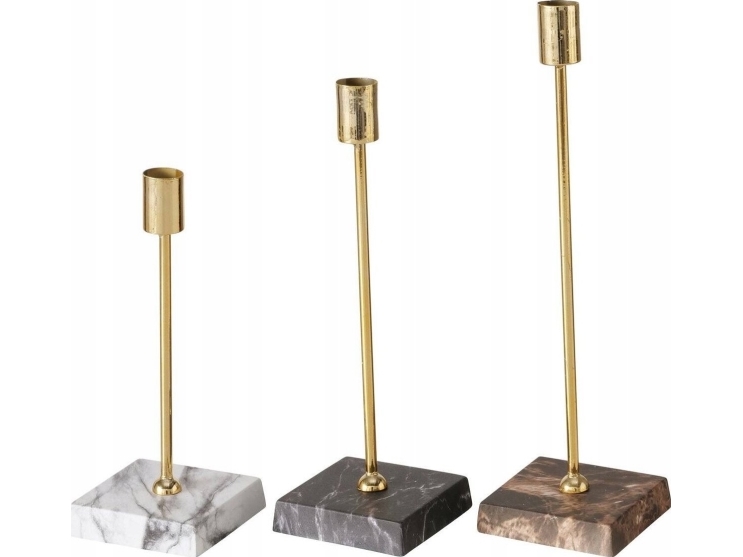 Boltze enkel ljusstake LAGRO, bas i marmorimiterande betong | Bordssättning - Bar & vin - Ljusstakar och Lampor | GameStuff