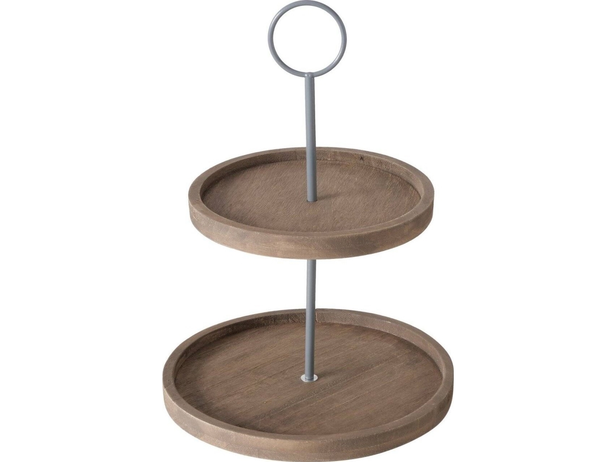 Boltze Samina Dekorative Holzplatte, Zwei Etagen, Höhe 35 Cm