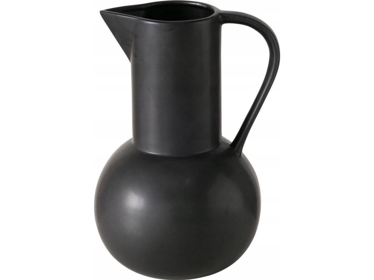 Boltze Schwarze Dekorative Vase Zuky, Mattes Steingut, Höhe 25 Cm