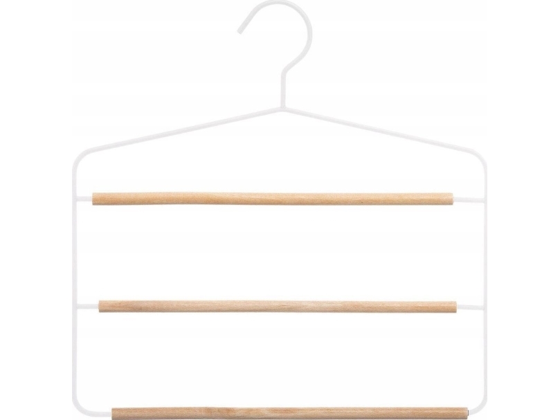 5five Bøjle til nederdele, bukser, 3 niveauer, metal, hvid