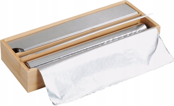 Kesper dispenser til husholdningsfilm, to rum, bambus, 35 x 13 cm