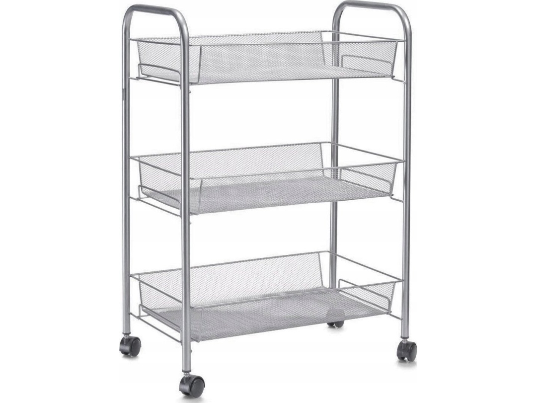 Zeller badeværelsesvogn, hylde til toiletartikler - 3 niveauer, krom