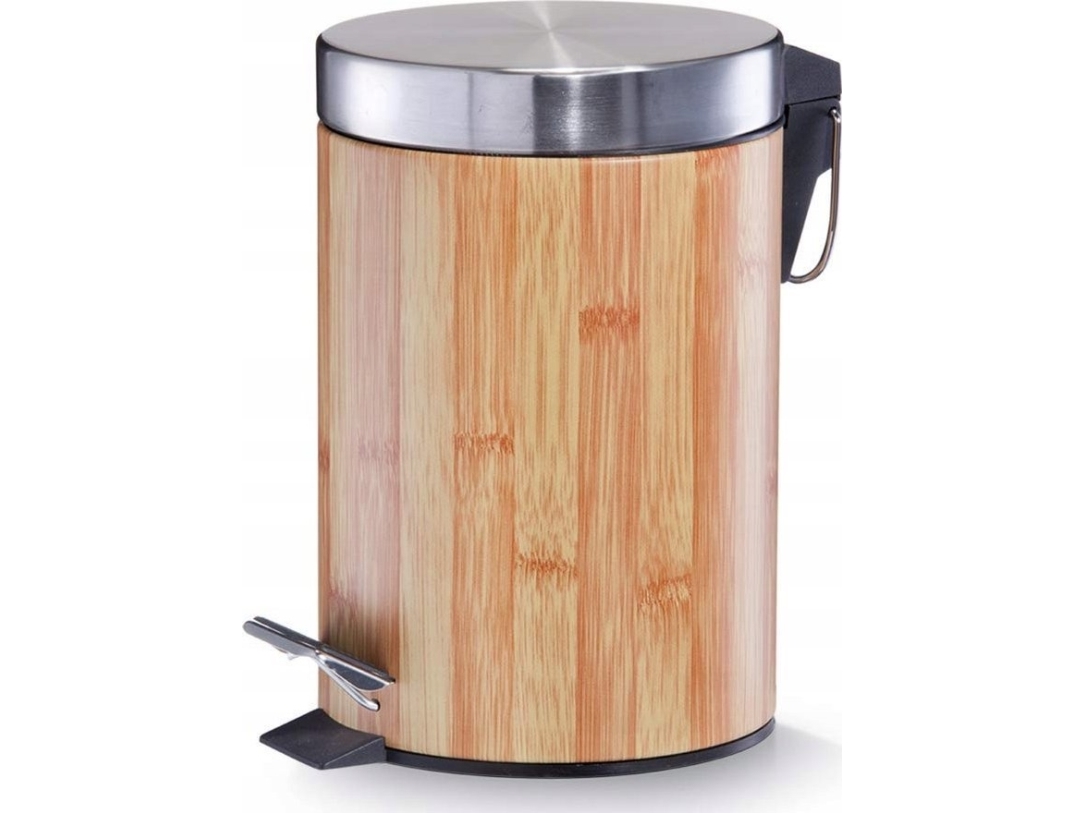 Zeller, Pedal Bin Metal 3 Litres ø17 x 26 cm Bamboo | Hälsa - Tillbehör - Sportväskor | GameStuff