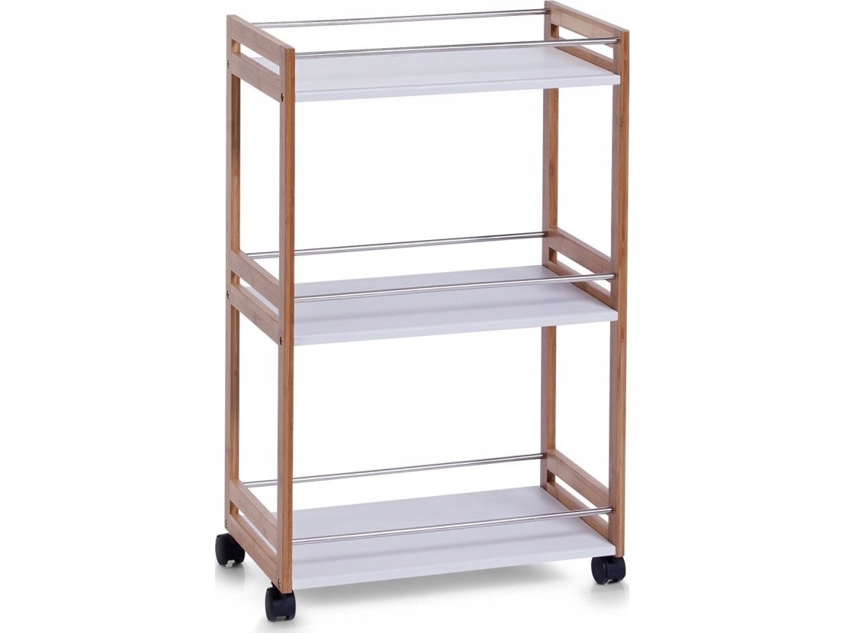 Zeller Badeværelsesvogn BAMBOO, bogreol - 3 niveauer, ZELLER