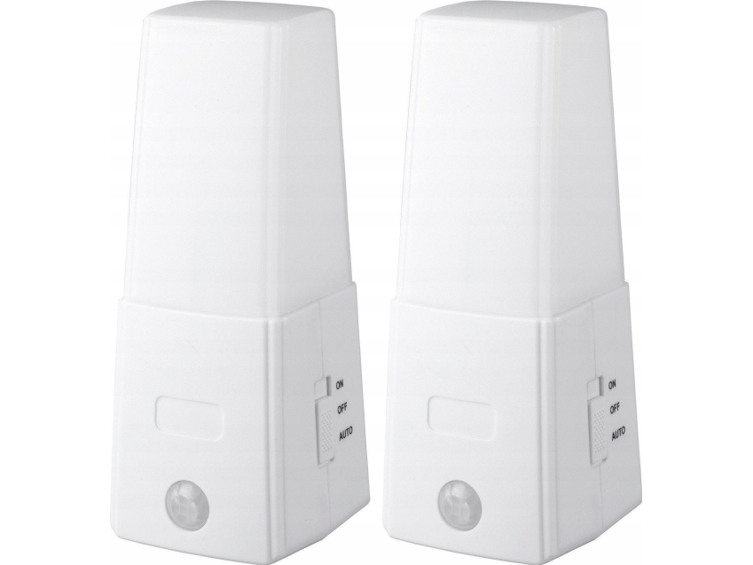 Maximex LED-natlys med bevægelsessensor, 2i1 - 2 stk