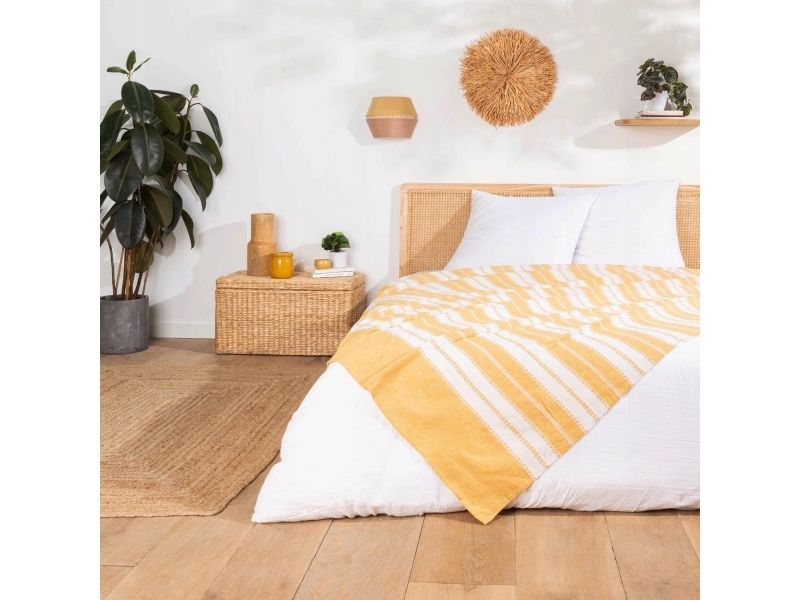 Douceur d`Interieur Żakardowa narzuta w pasy ABBY, 220 x 240 cm