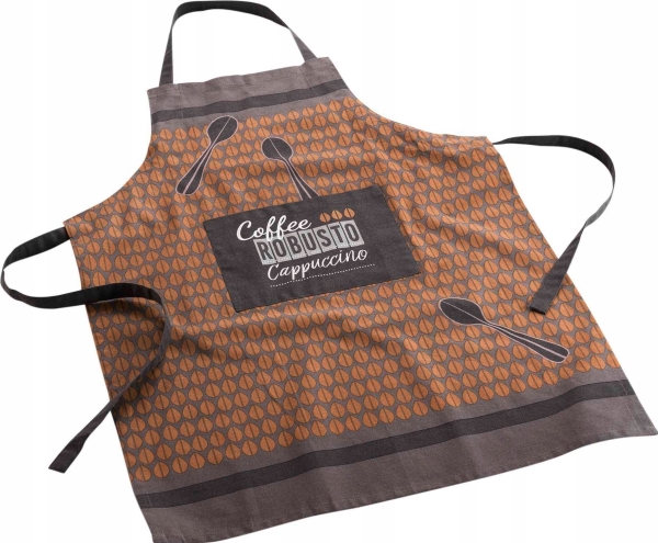 Douceur d`Interieur Keittiöesiliina CAPPUCCINO-taskulla, 100% puuvillaa, yleiskokoinen