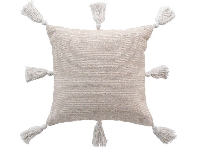 Douceur D`Interieur Dekorativer Boho Ines-Kissenbezug, Baumwolle, Quasten, 40 X 40 Cm