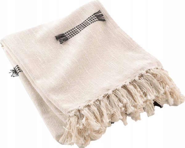 Douceur d`Interieur Narzuta bawełniana JULINE z frędzlami, 125 x 150 cm