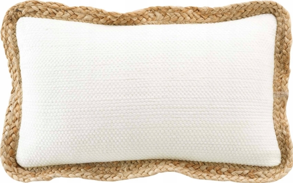 Douceur d`Interieur Dekorativ pude med jutekant, 30 x 50 cm