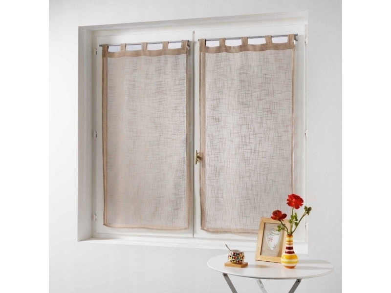 Douceur d`Interieur køkkenrulle-/korte gardiner HALTONA 60 x 160 cm brun 2 stk