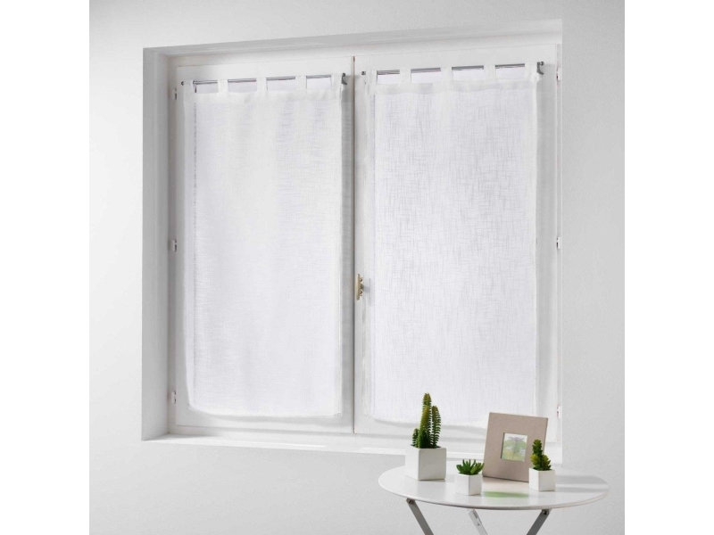 Douceur d`Interieur køkkengardin kort HALTONA, 60 x 160 cm, hvid, 2 stk