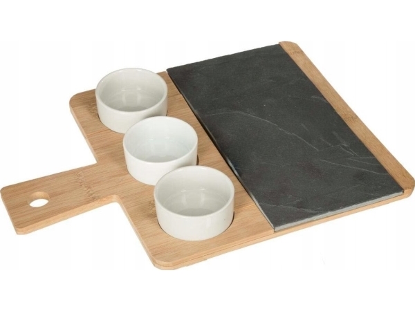 Secret de Gourmet Serveringsbricka med 3 cocktailpannor, 26 x 36 cm | Bordssättning - Tillbehör för bordet - Bagare | GameStuff