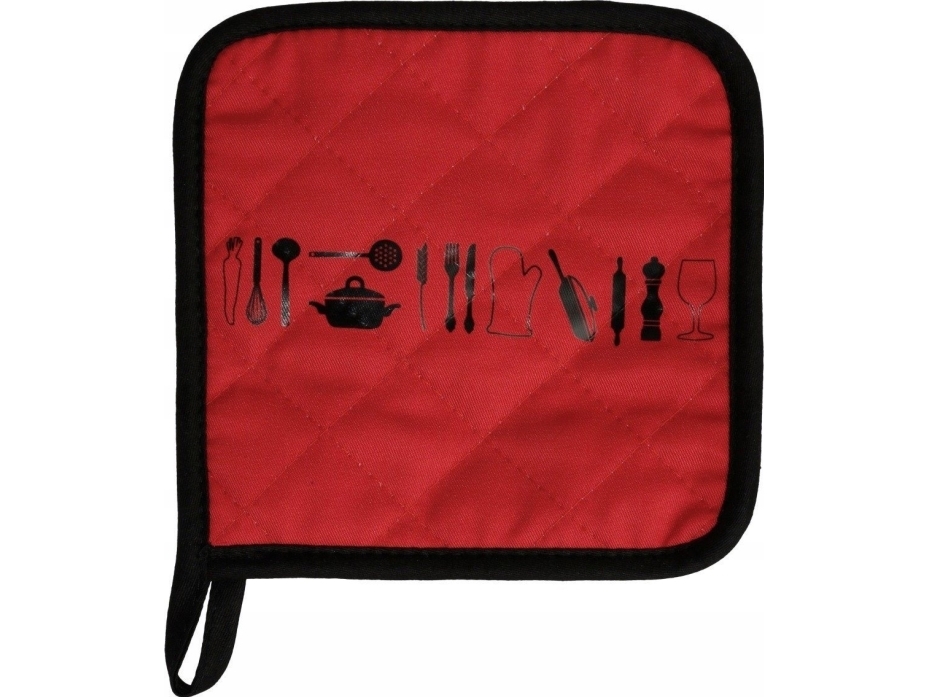 5five Hotware-pude, 18 x 18 cm, bomuld, rød og sort