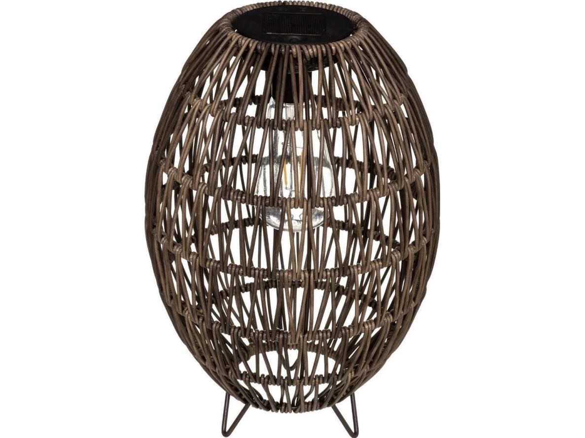 Atmosphera solcellelanterne med flettet kornet skærm Ø 21 cm brun