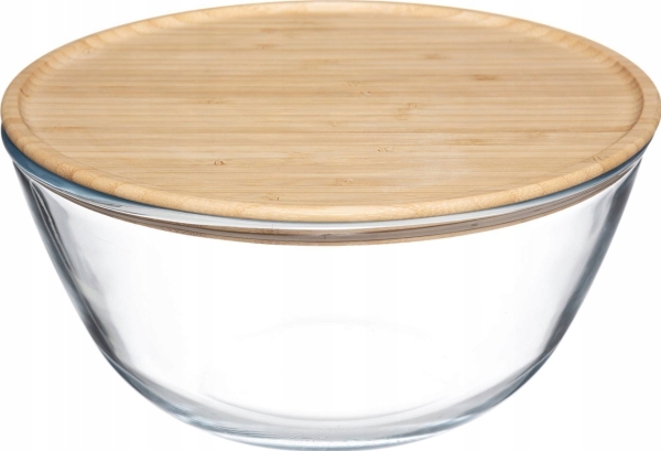 5five Salatskål i glas, 2,5 L, med bambuslåg
