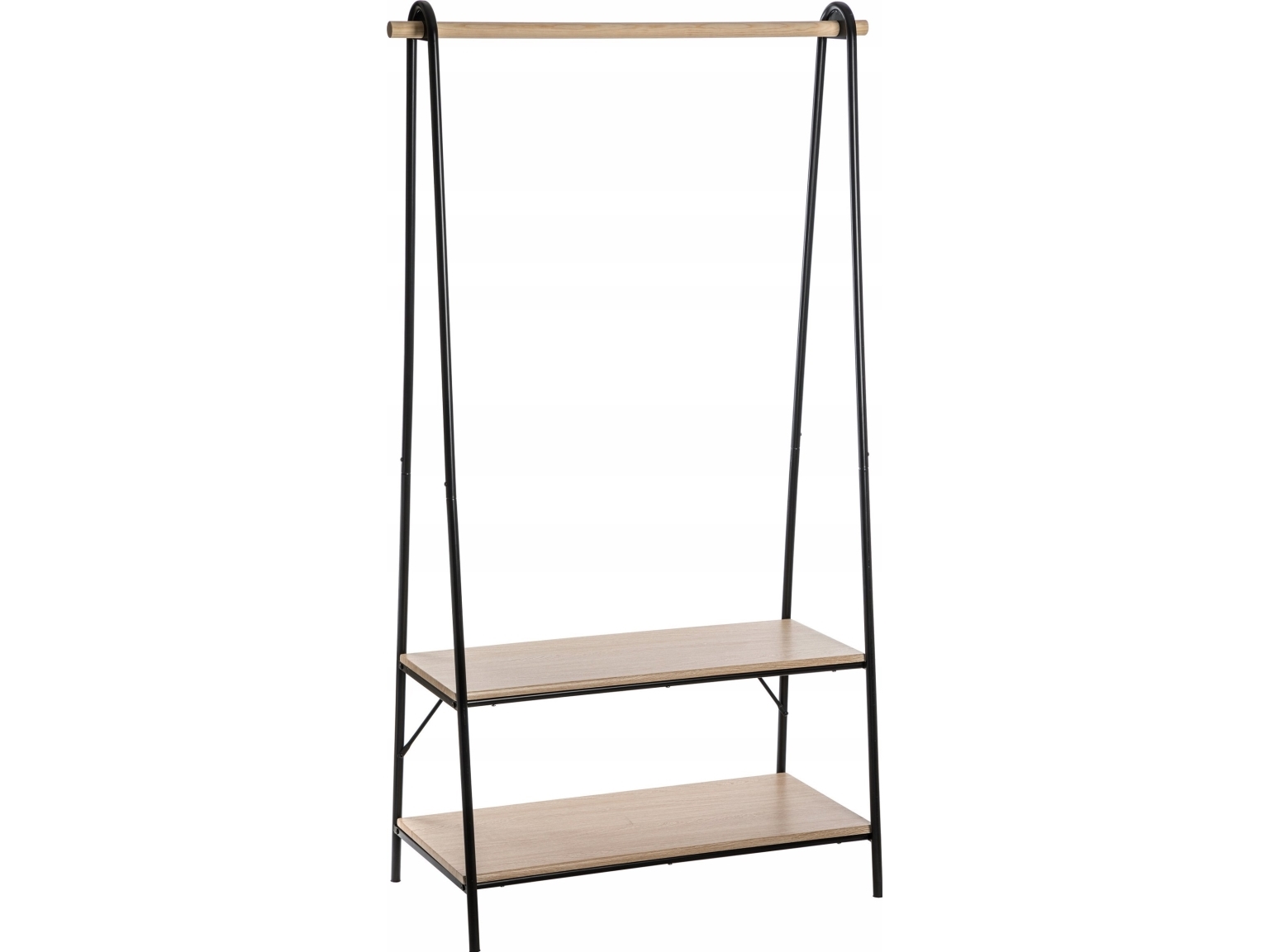 Tøjstativ med hylder - Sort - 95,5cm x 46,5cm x 165cm - Zoe