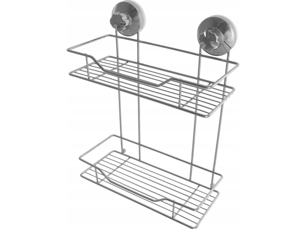 5Five Badablage, Hängend Mit Saugnäpfen, 2 Ebenen, Stahl Verchromt, Ecke