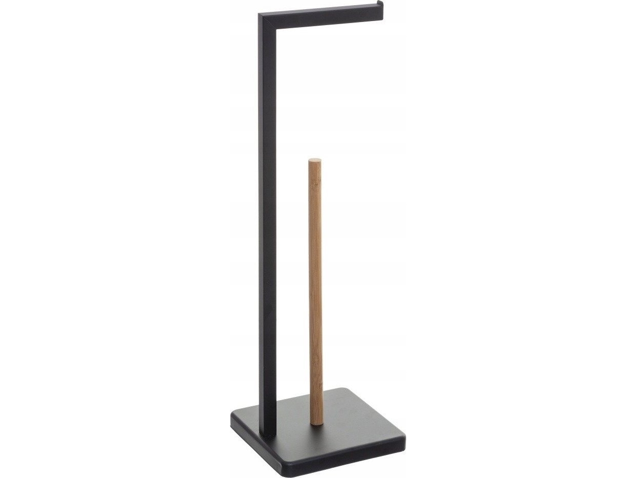 5five toiletpapirholder med ekstra rulle NATURELO, metal, sort