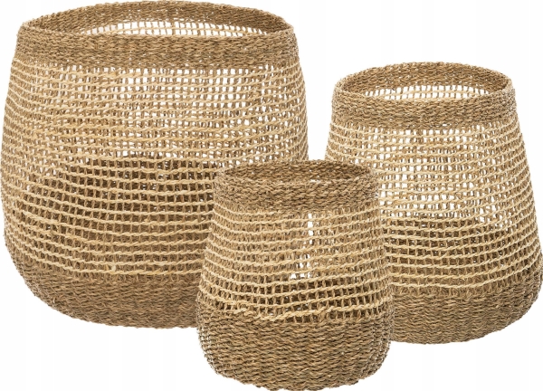 Atmosphera Dekorative opbevaringskurve af spanskrør, flettet, 3 stk