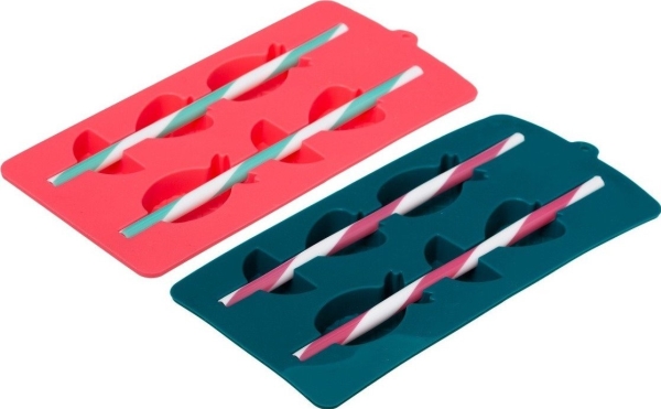 5five Fruits iskubsbackar, silikon, 21 x 10,5 cm, 2 st, rosa och havsfärg | Köksutrustning - Bakartiklar - Silicon Bakformar | GameStuff