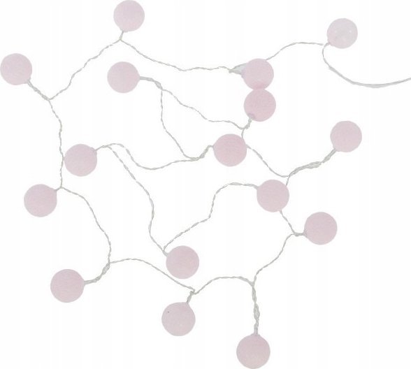 Atmosphera Juletræslys LED bomuldskugler guirlande, 16 lys, 240 cm, farve pink