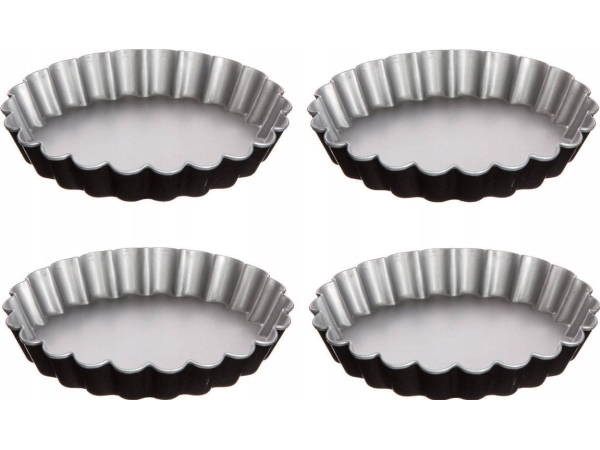 5Fünf Törtchenformen Aus Metall Ø 12 Cm, 4 Stück.