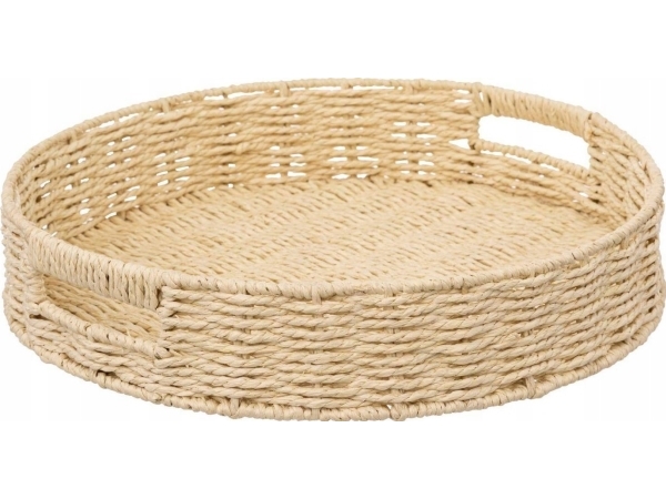 Bakke i flettet papir - Natur - 35cm x 35cm x 7cm - Raya