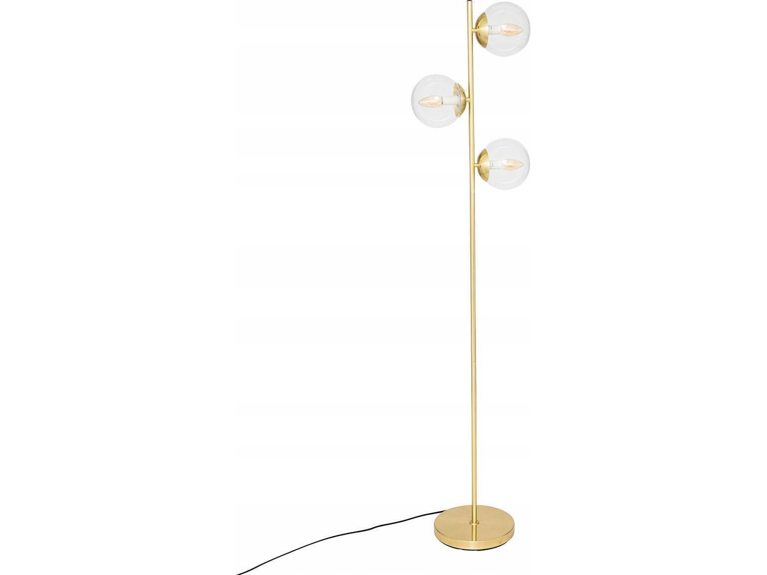 Gulvlampen Atmosphera guldkugler COL, højde 162 cm