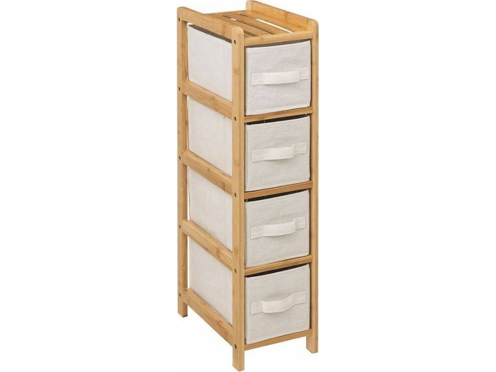 5five Waski reol i bambus TIDY med 4 opbevaringskurve, højde 78,5 cm