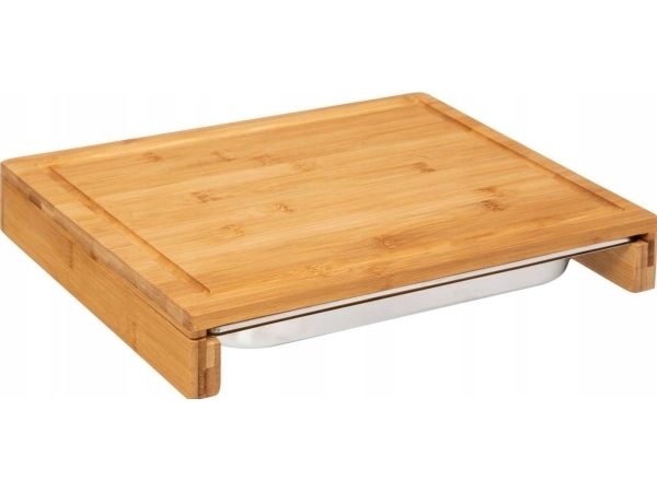 5Five Schneidebrett Mit Tablett, 35 X 28 Cm, Bambus