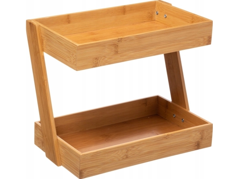 Bambusorganizer i to niveauer - Natur - 31,5cm x 22,5cm x 26cm - Adeline