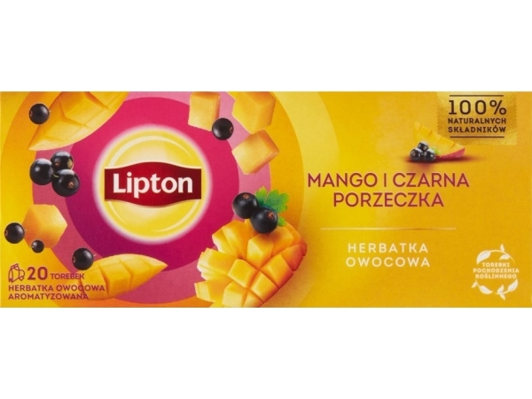 Lipton Früchtetee Mango & Schwarze Johannisbeere 34 G (20 Beutel)
