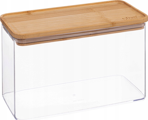 5Five Vorratsbehälter Für Lose Produkte Eske, Länglich Mit Bambusdeckel, 2L
