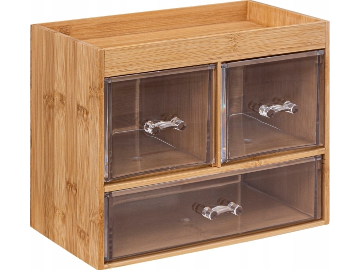 5five sminkorganizer med tre genomskinliga lådor + hylla | N - A | GameStuff