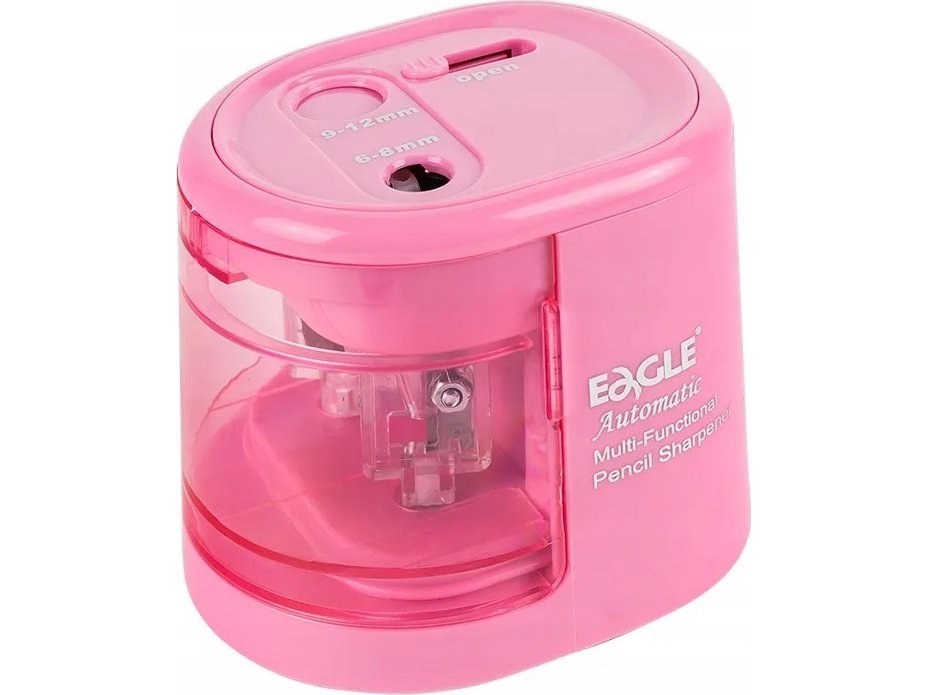 Eagle EG-5161USB 2-reikäinen paristokäyttöinen teroitin vaaleanpunainen