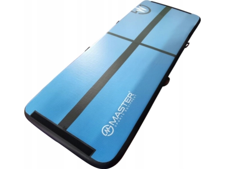 MASTER AirTrack oppustelig gymnastikmåtte 300 x 100 x 10 cm blå-sort